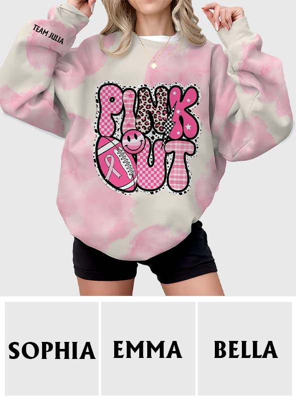 Pink Out - T-shirt personnalisé intégral de sensibilisation au cancer du sein