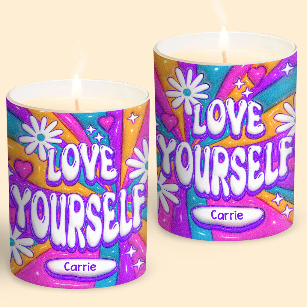 Love Yourself - Personalized Candle With Wooden Lid