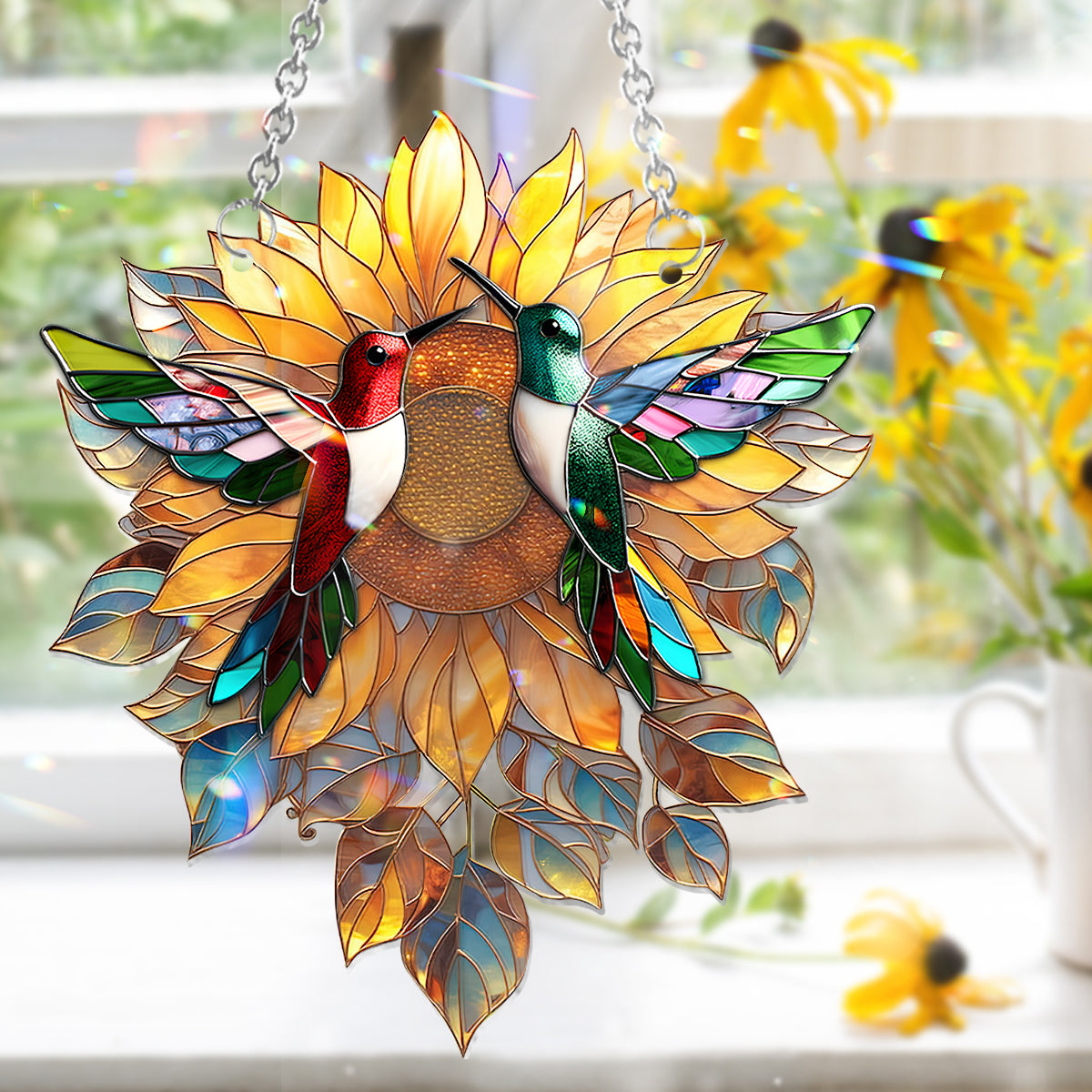 Wunderschöne Kolibris im Sonnenschein – Kolibri-Fensterhänger-Sonnenfänger-Ornament