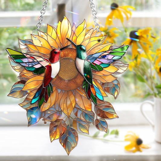 Magnifiques colibris au soleil - Attrape-soleil colibri à suspendre à la fenêtre 