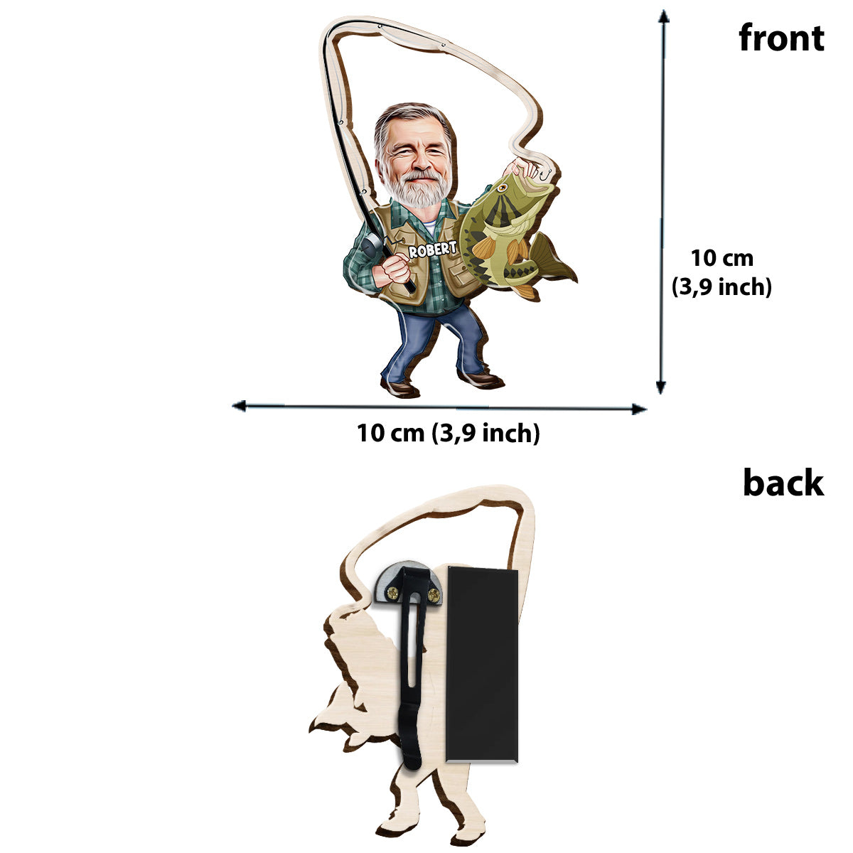 Keep It Reel – Personalisierter Auto-Sonnenblendenclip in Angelform