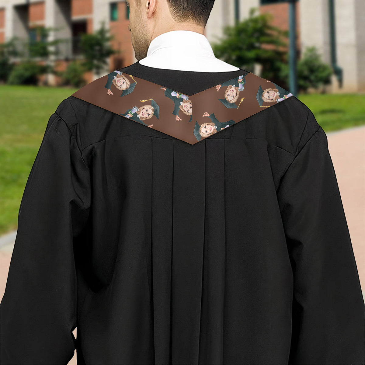 Caricature Funny Character - Personalized Graduation Graduation Stole