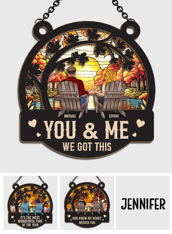 We Got This Autumn Fall For You - Personalized Couple 2 Layered Window Hanging Suncatcher
