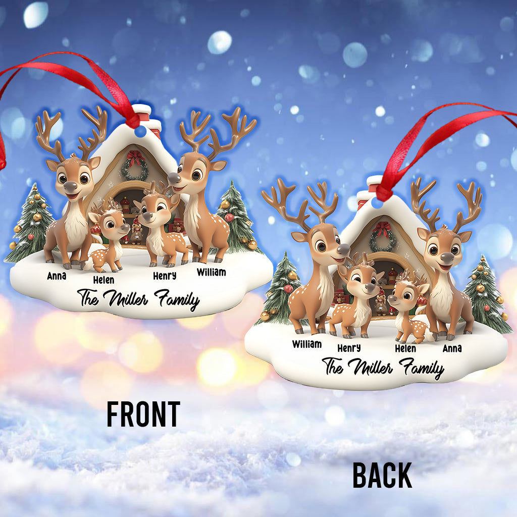 Reindeer Family - Personalized Family Ornament