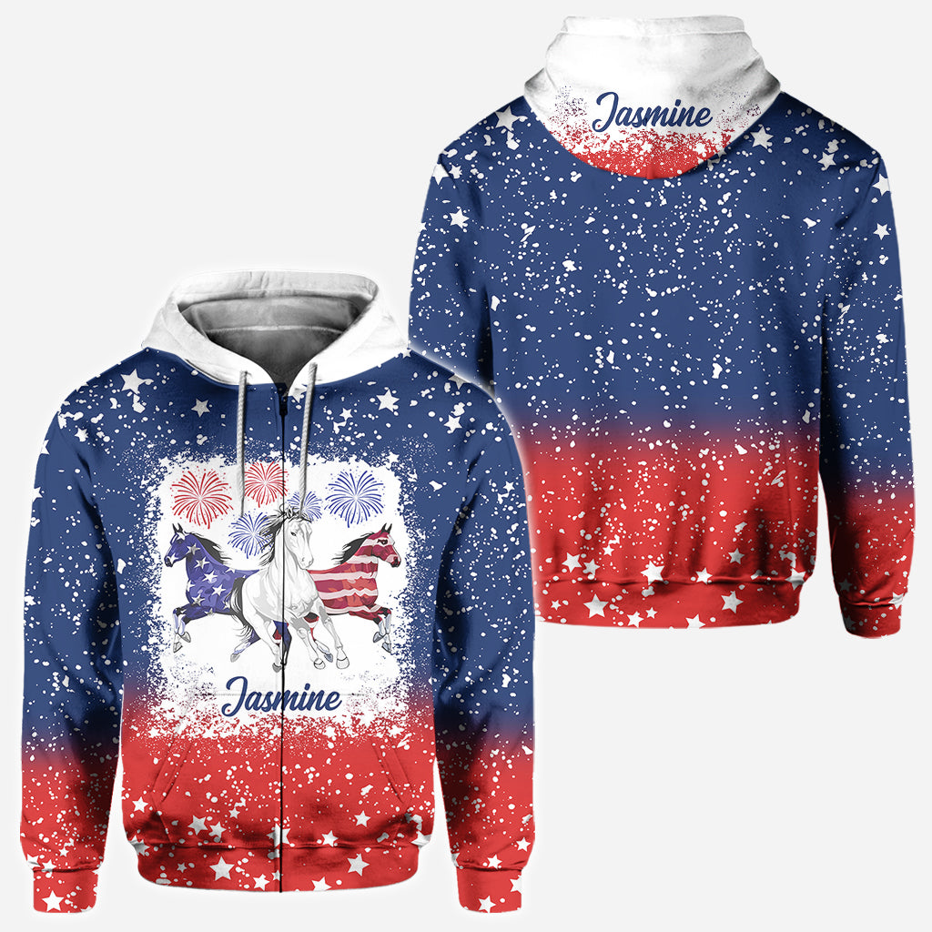 Horse Independence Day Pattern - Personalized Horse All Over Shirt