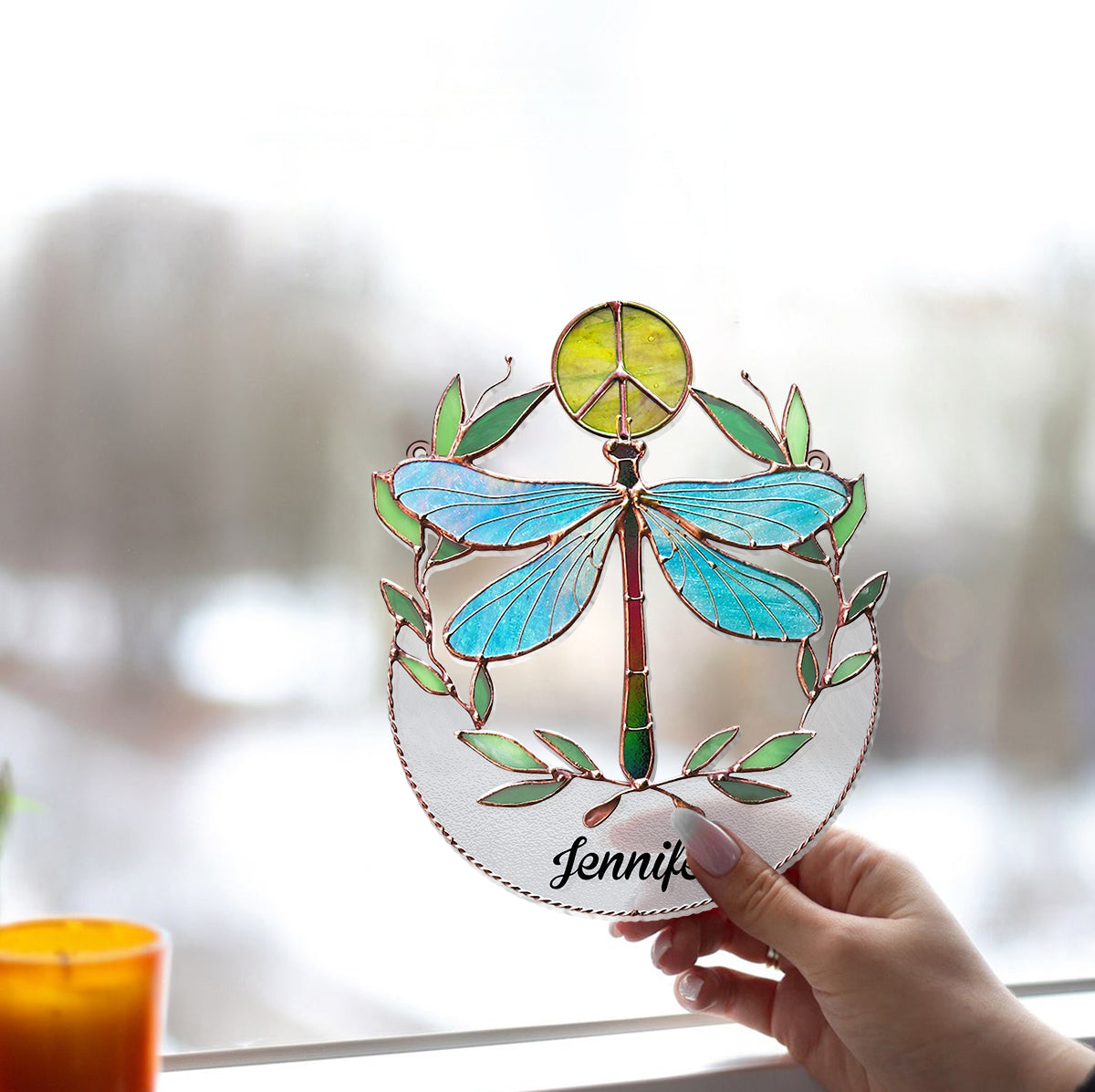Hippy Soul - Personalized Hippie Window Hanging Suncatcher Ornament