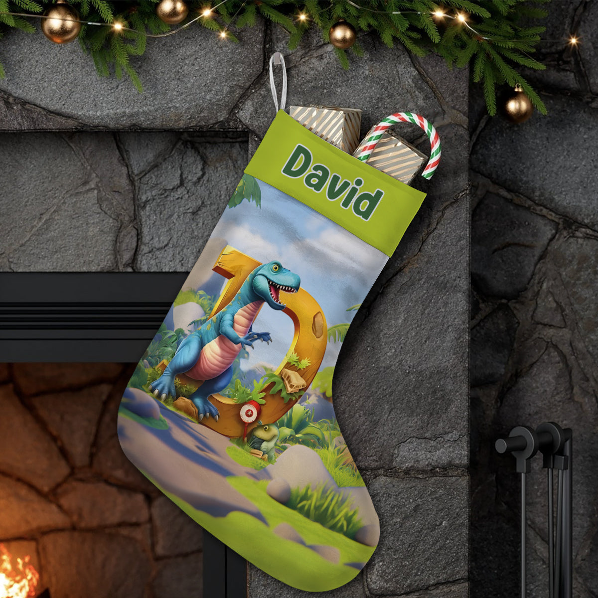 Dinosaur Alphabet - Personalized Kid Christmas Stockings