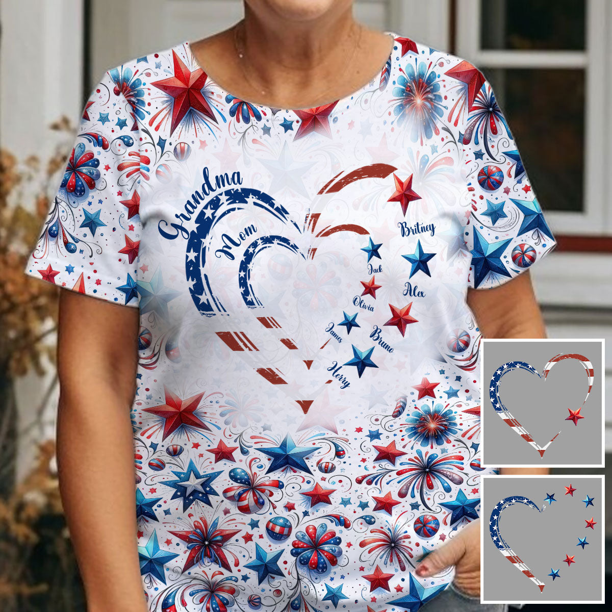 American Grandma - Personalized Grandma All Over Shirt
