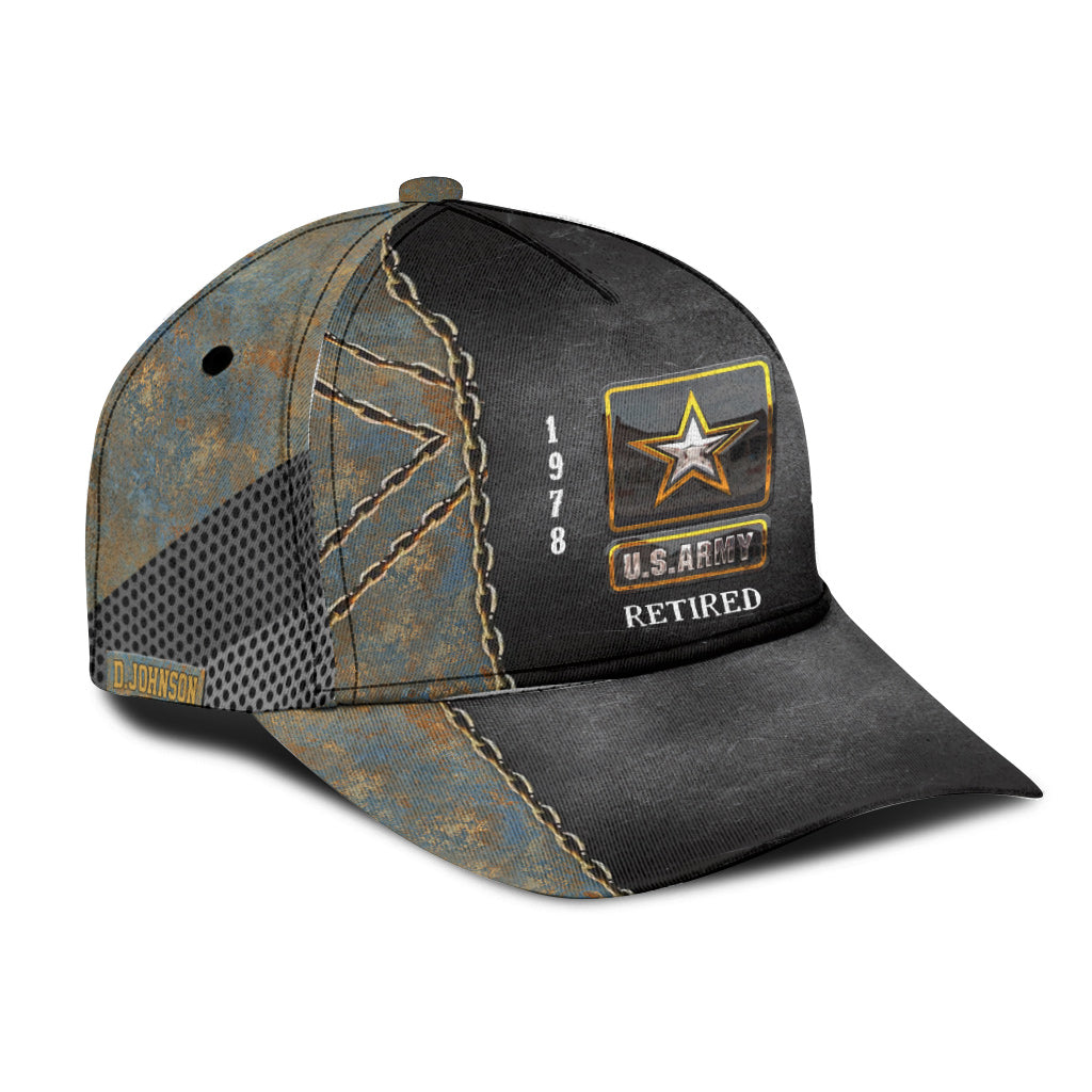 Retired Veteran American Pride - Personalized Veteran Classic Cap