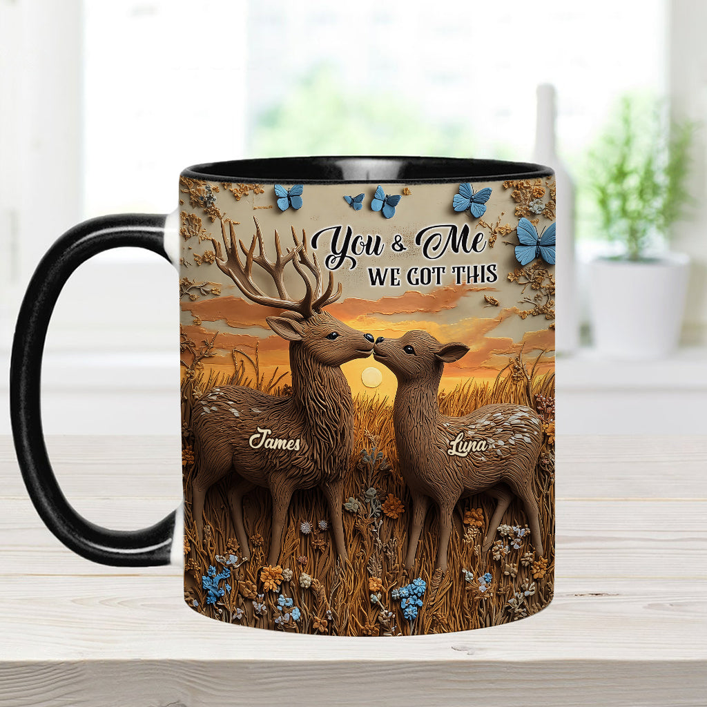 You & Me we got this - Personalized Couple Accent Mug