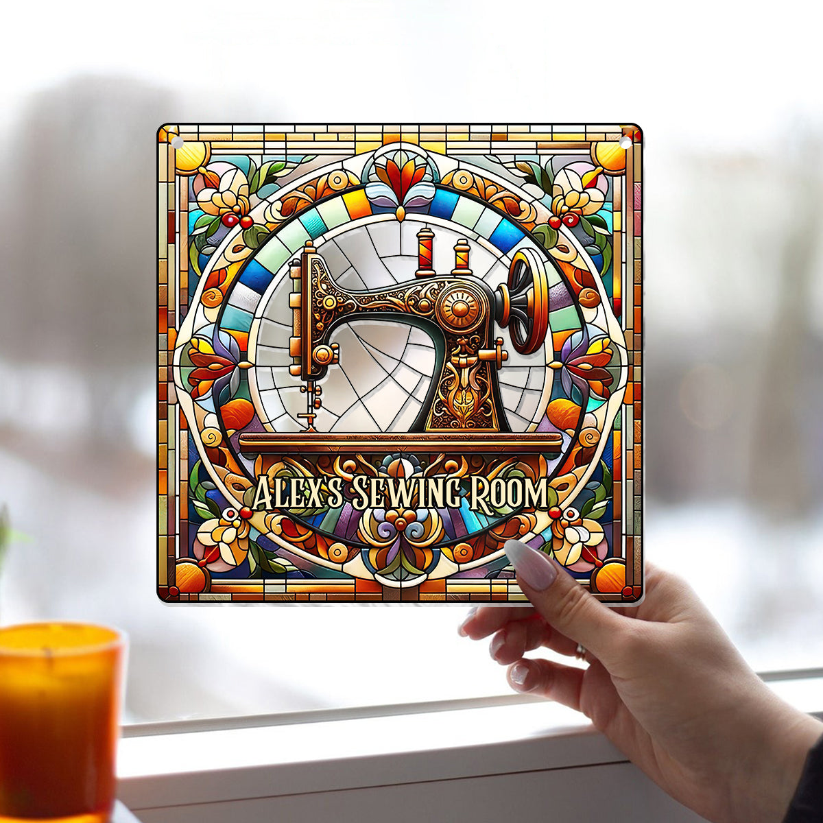 My Sewing Room - Personalized Sewing Window Hanging Suncatcher Ornament