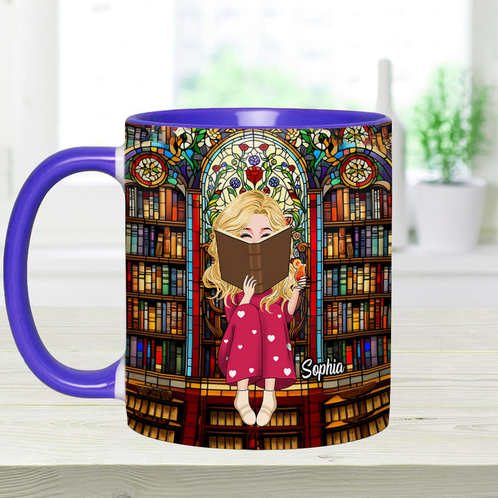 Just A Girl Who Loves Books - Personalized Book Accent Mug