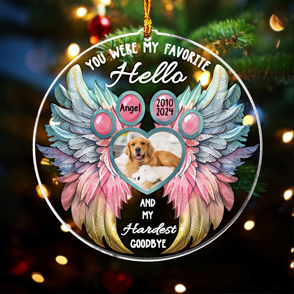 Tu étais mon préféré, bonjour mon adieu le plus difficile - Ornement personnalisé en forme de chien