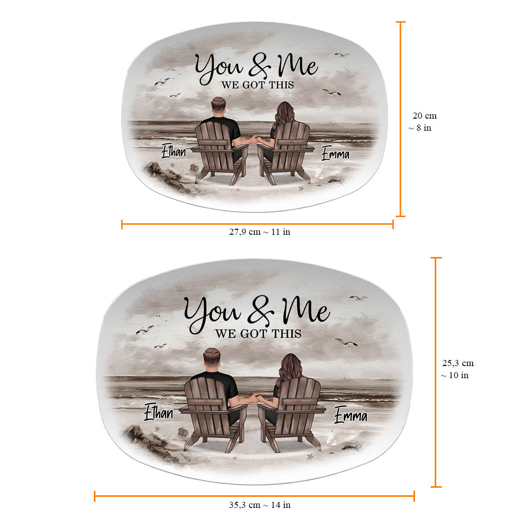 You And Me We Got This - Personalized Couple Plate