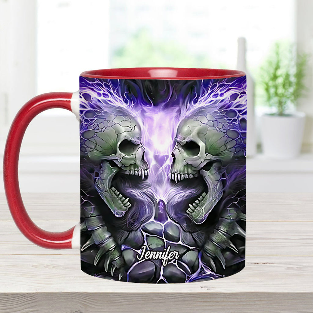 Mug personnalisé avec motif crâne de feu maléfique