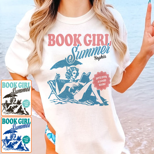 Book Girl Summer - Personalized Book T-shirt And Hoodie