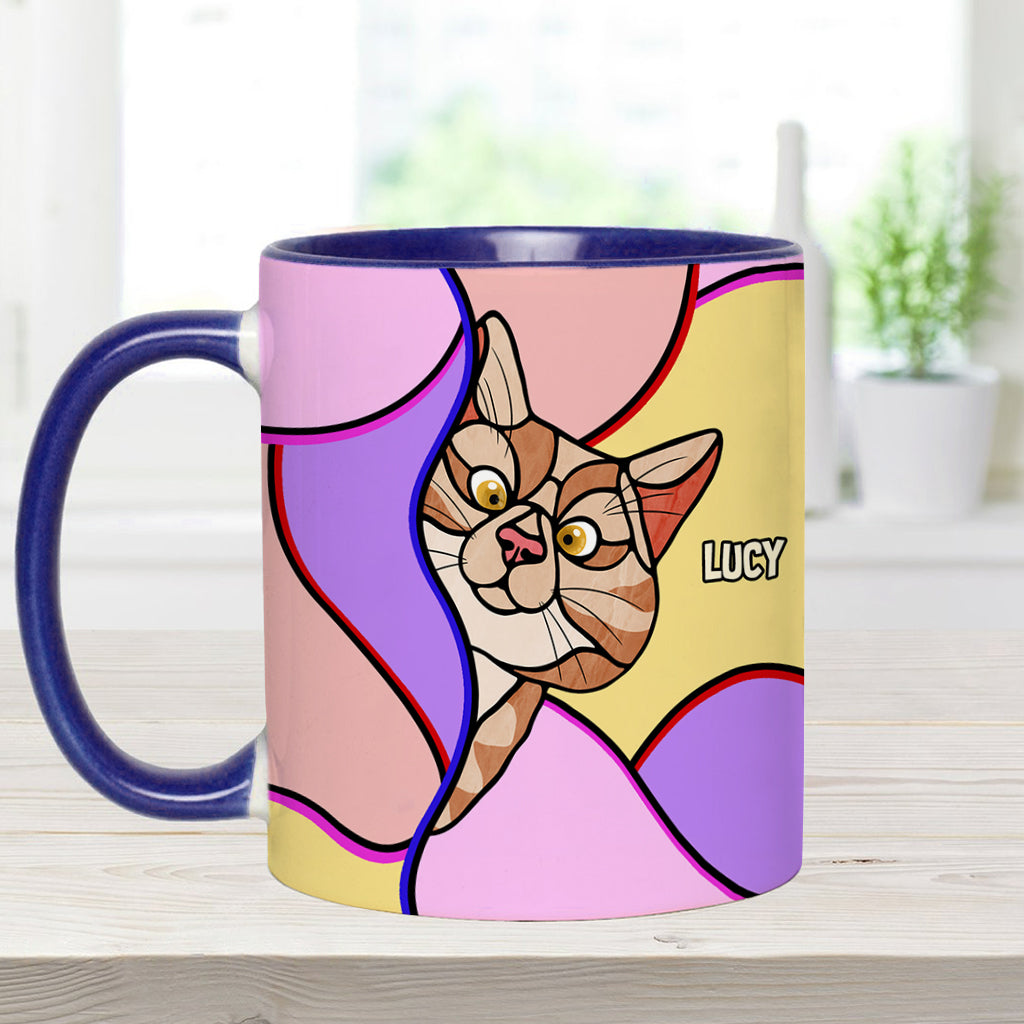 Peeking Cats - Personalized Cat Accent Mug