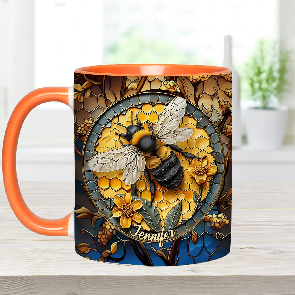 Mug personnalisé motif abeille - Nid d'abeille