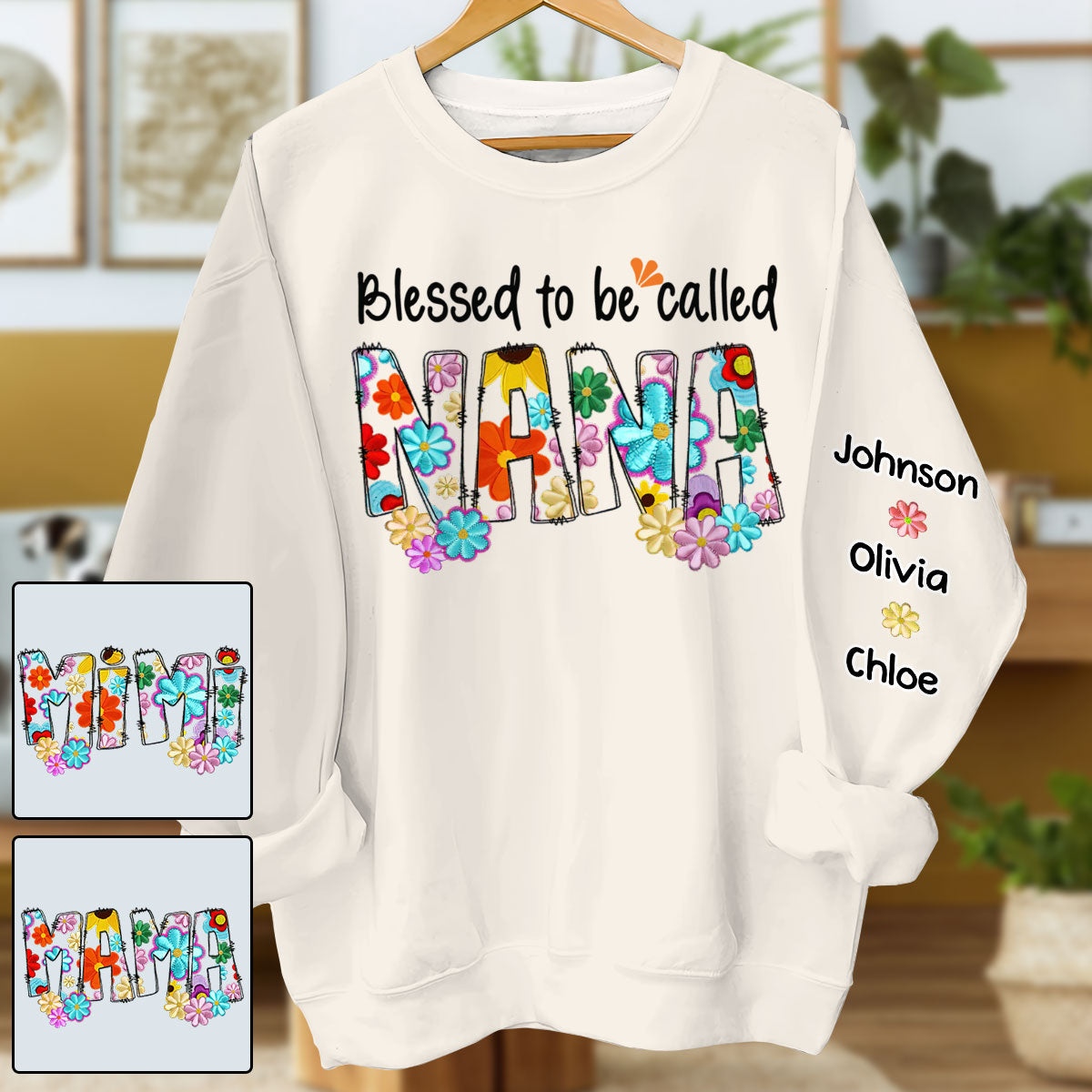 Blessed To Be Called Nana Floral Style - Personalized Grandma All Over Shirt