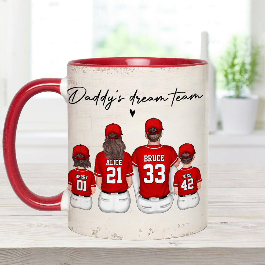Daddy's Dream Team - Personalized Father Accent Mug