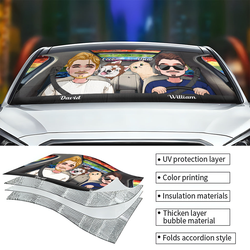 Ride With Pride - Personalized LGBT Support Car Sunshade