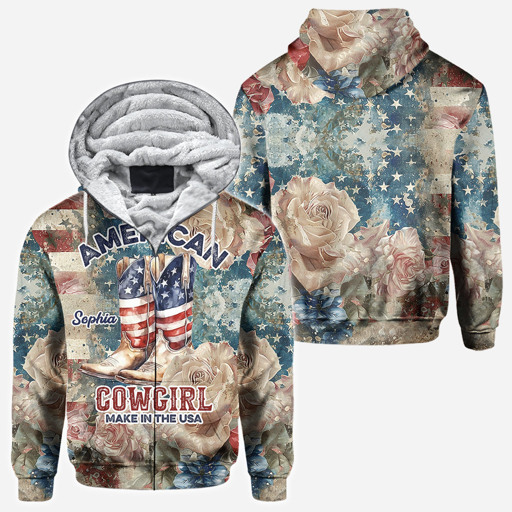 T-shirt personnalisé « Cowgirl américaine » - T-shirt intégral « Country Girl »