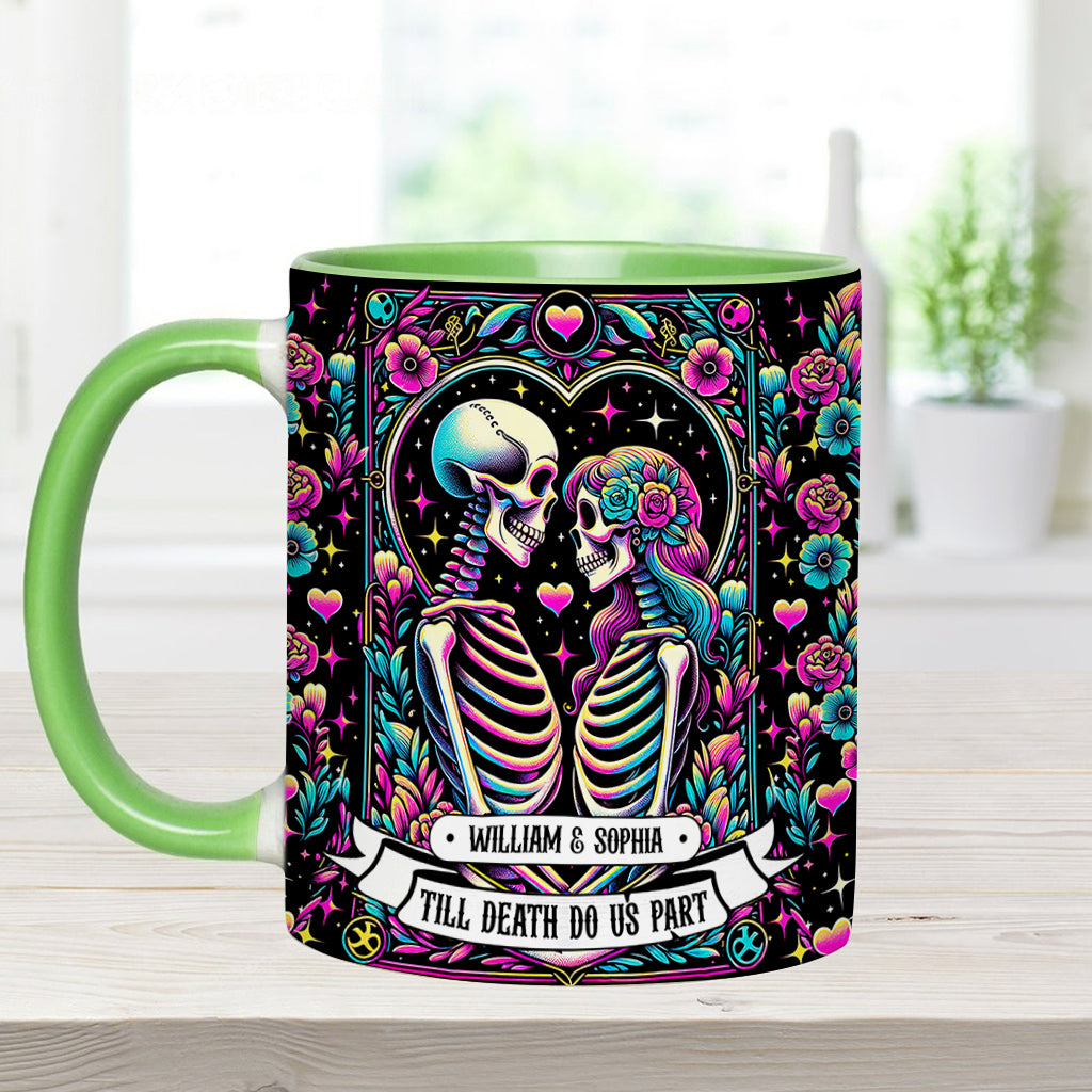 Till Death Do Us Apart - Personalized Skull Accent Mug