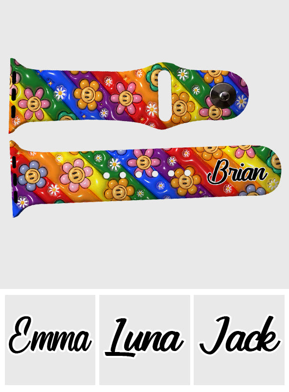 Love Is Love Pride Rainbow - Personalized LGBT Support Apple Watch Band