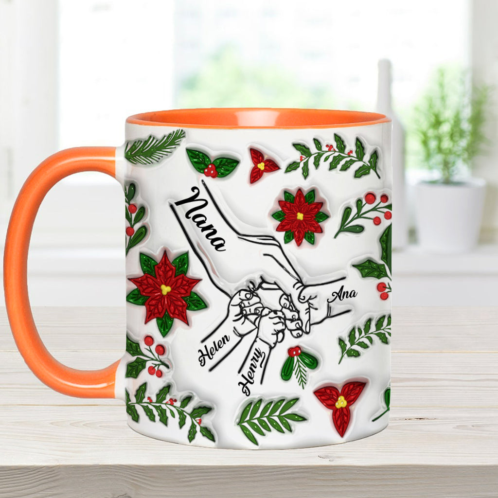 Tiens-moi la main, tiens-moi le cœur - Mug personnalisé pour grand-mère