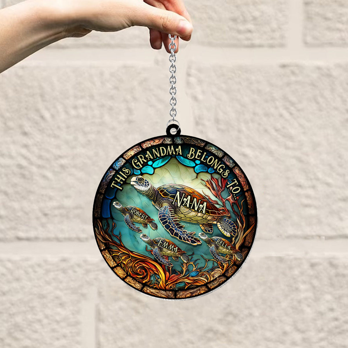 This Grandma Belongs To - Personalized Grandma Window Hanging Suncatcher Ornament