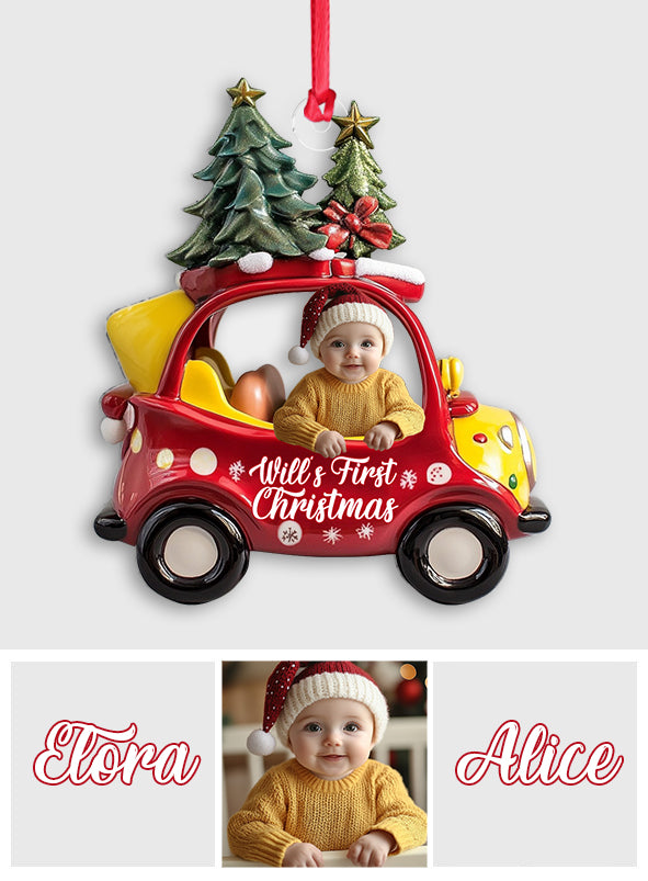 Baby's First Christmas - Personalized Newborn Transparent Ornament