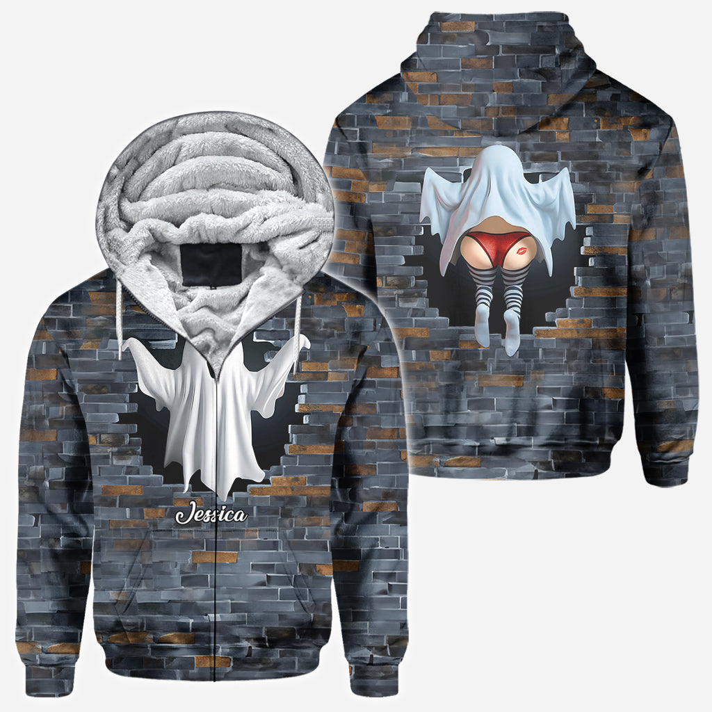 Funny Ghost Couple - Personalized Couple All Over Shirt