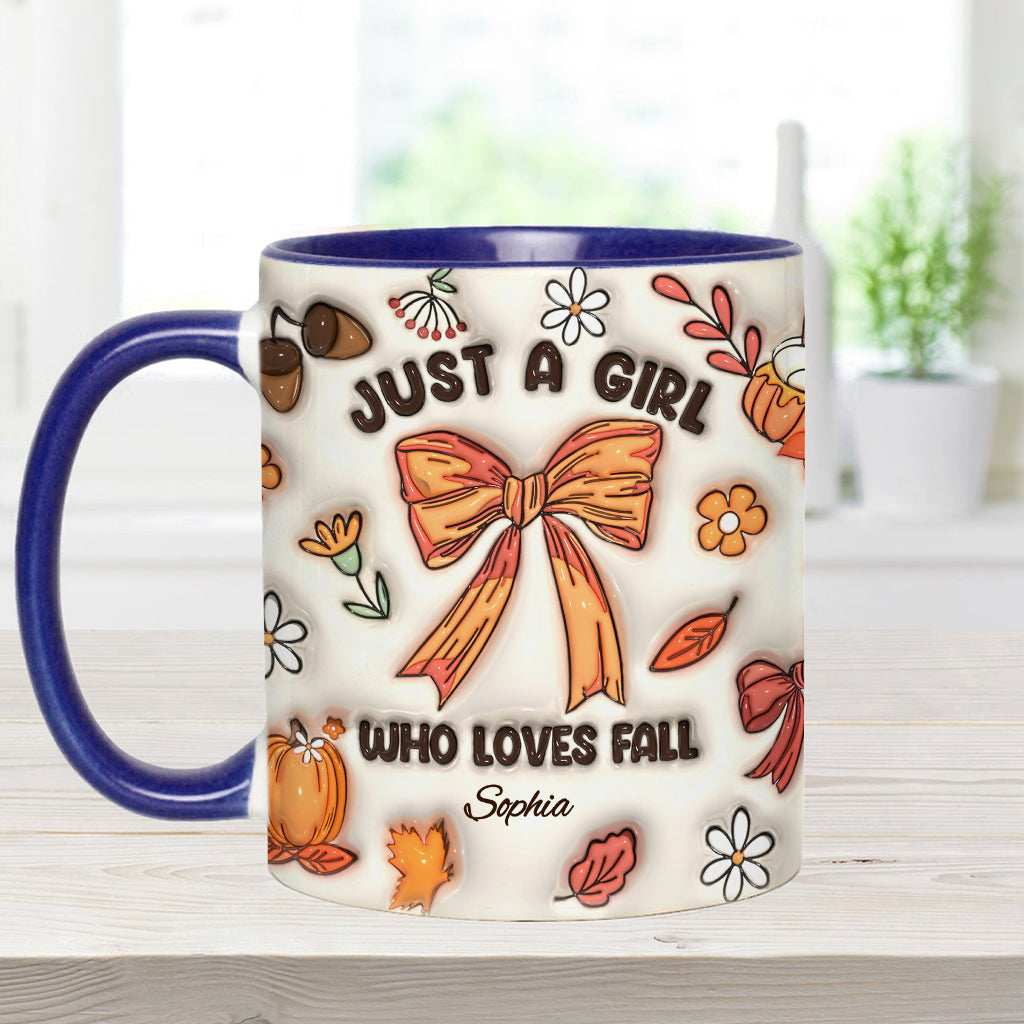 Just A Girl Who Loves Fall - Personalized Autumn Accent Mug