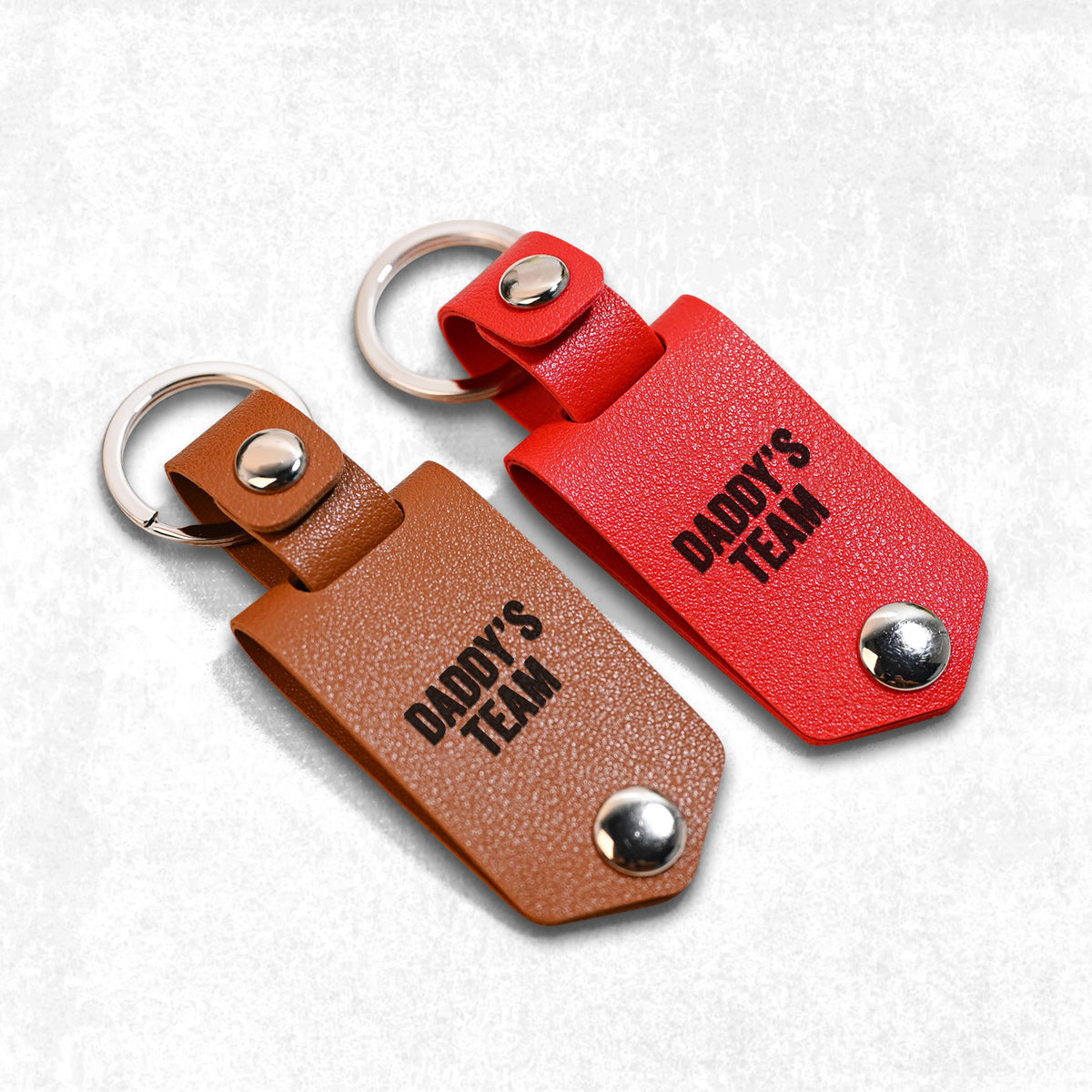 Daddy's Team - Personalized Father Photo Album Keychain