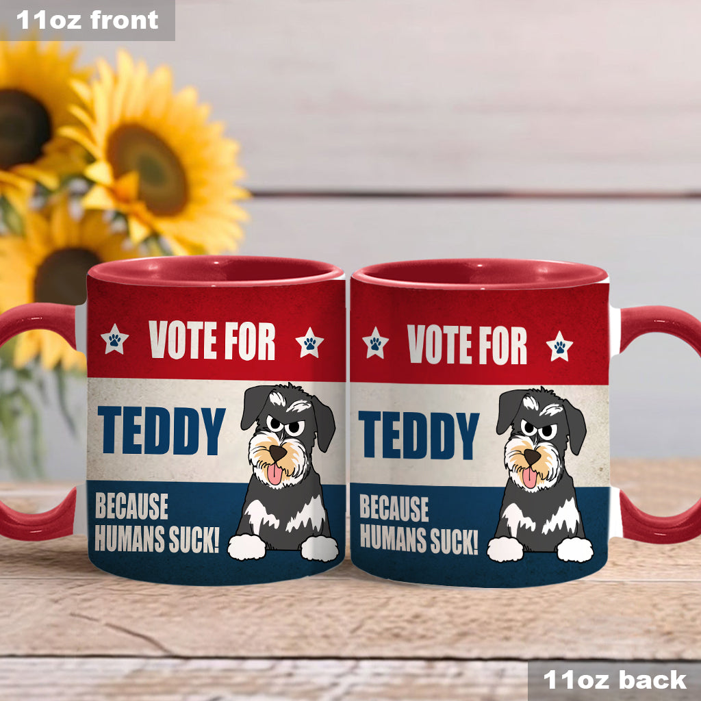 Votez pour mon bébé à quatre pattes ! - Mug personnalisé avec motif chien