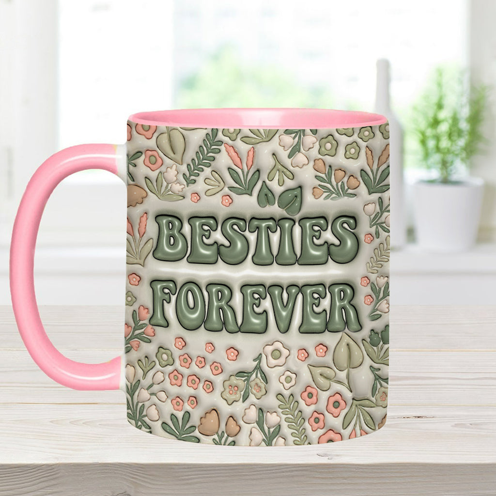 Meilleures amies pour toujours - Mug personnalisé Bestie Forever Floral