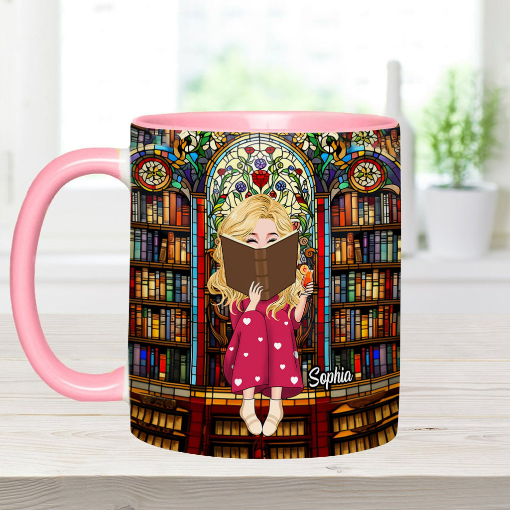 Just A Girl Who Loves Books - Personalized Book Accent Mug