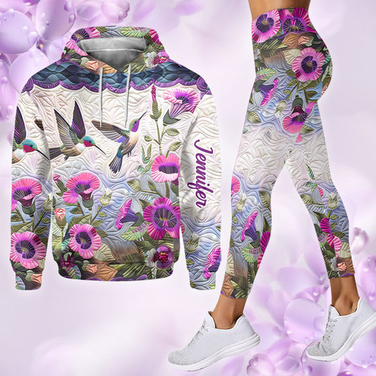 Beautiful Hummingbird - Personalized Hummingbird Hoodie and Leggings