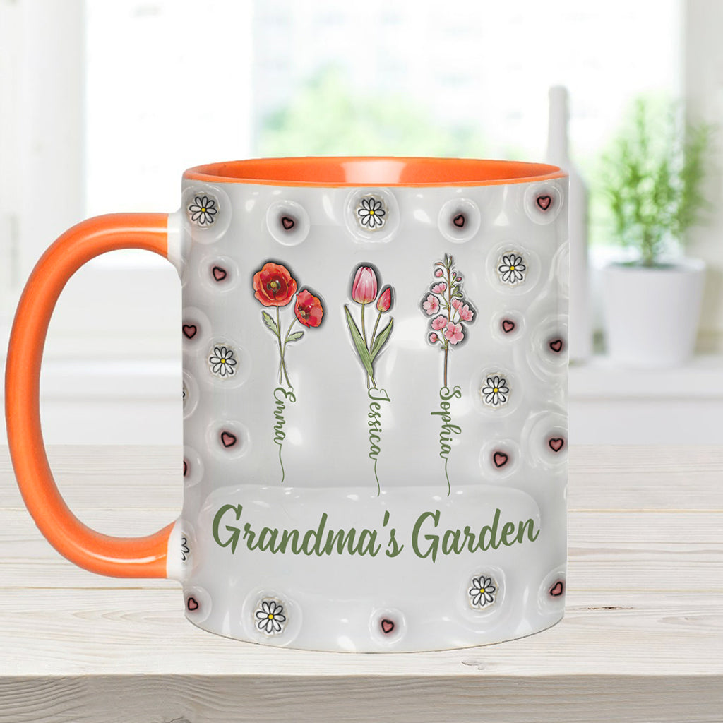 Birth Month Flowers Grandma's Garden - Personalized Grandma Accent Mug
