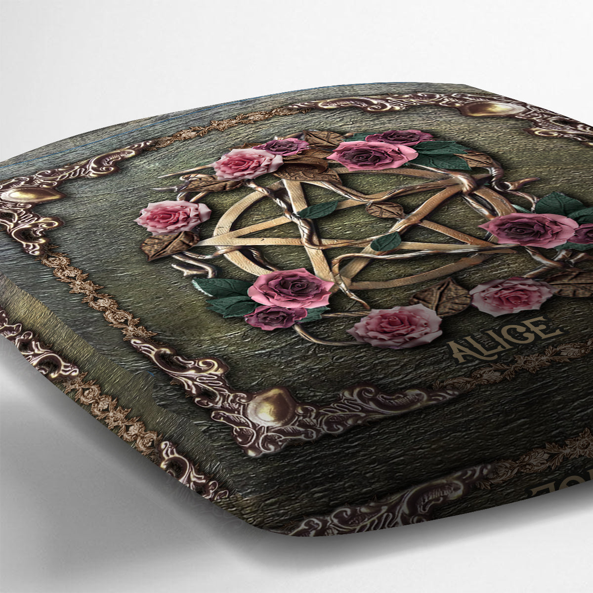 Mystical Witch Ancient Roses - Personalized Witch Throw Pillow