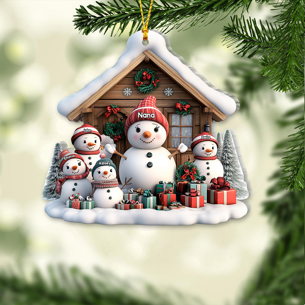Any Title Cute Snowman Ornament - Personalized Grandma Ornament