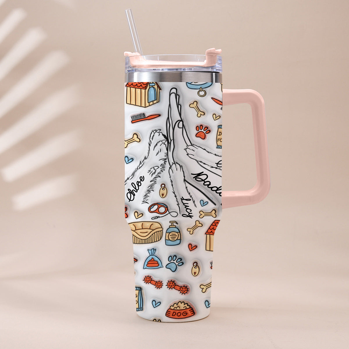 Best Dog Dad Ever - Personalized Father Tumbler With Handle