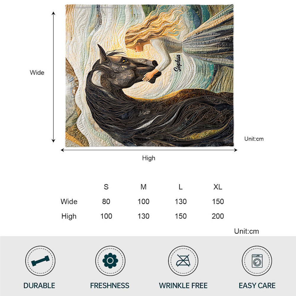 Just A Girl Who Loves Horses - Personalized Horse Blanket