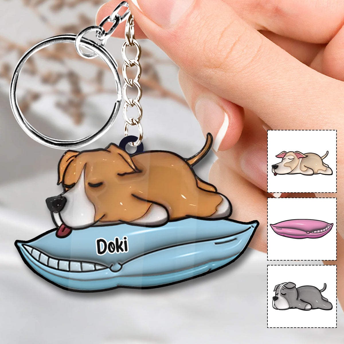 I Love My Dogs - Personalized Dog Keychain