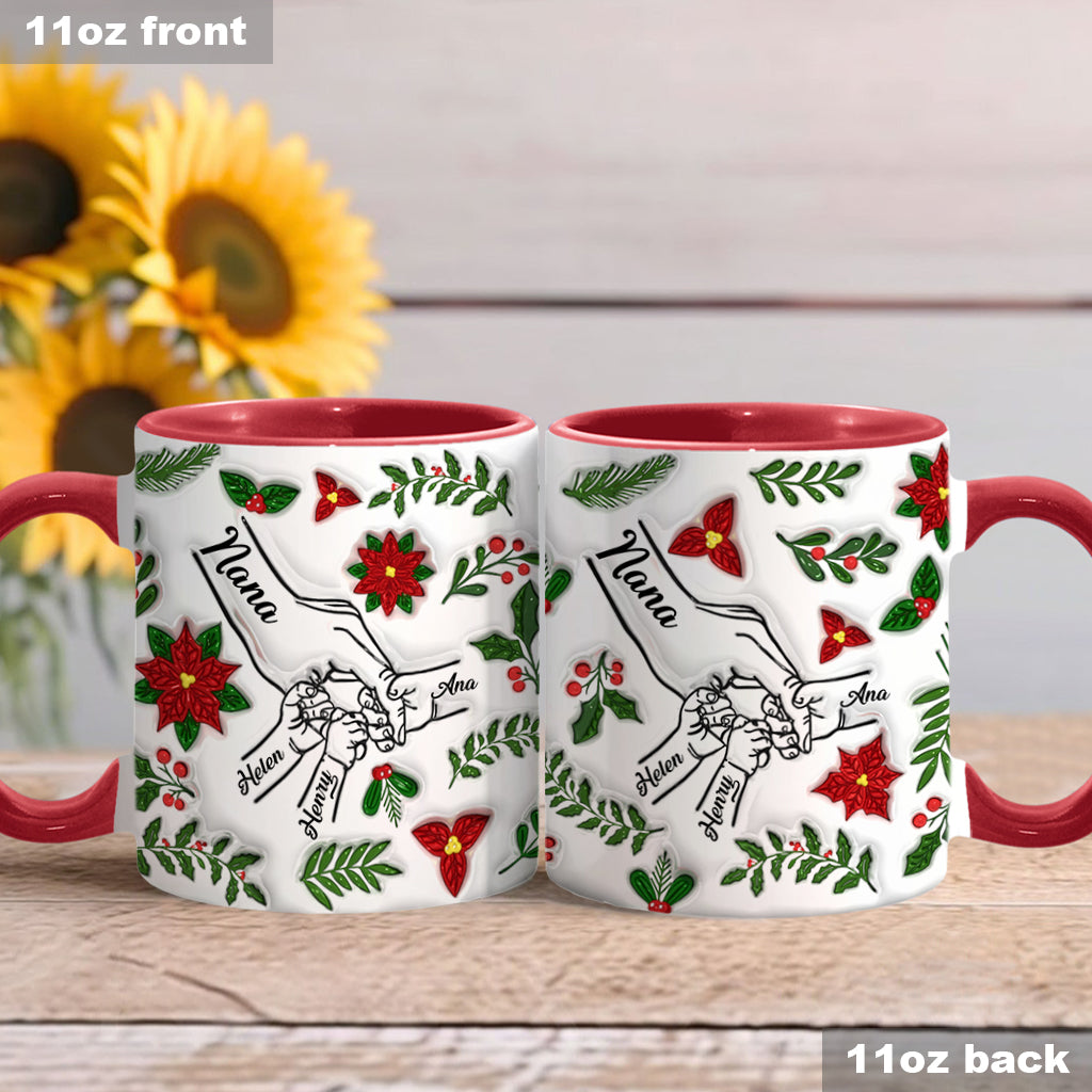 Tiens-moi la main, tiens-moi le cœur - Mug personnalisé pour grand-mère