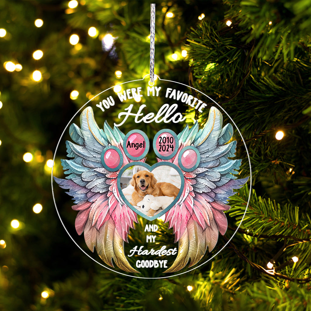 Tu étais mon préféré, bonjour mon adieu le plus difficile - Ornement personnalisé en forme de chien