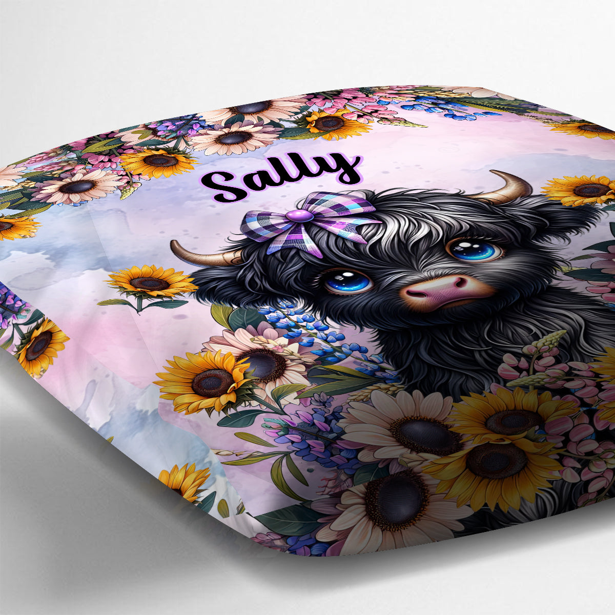 Coussin décoratif personnalisé « Petite vache mignonne »