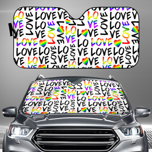 L'amour est l'amour - Pare-soleil de voiture pour soutien LGBT