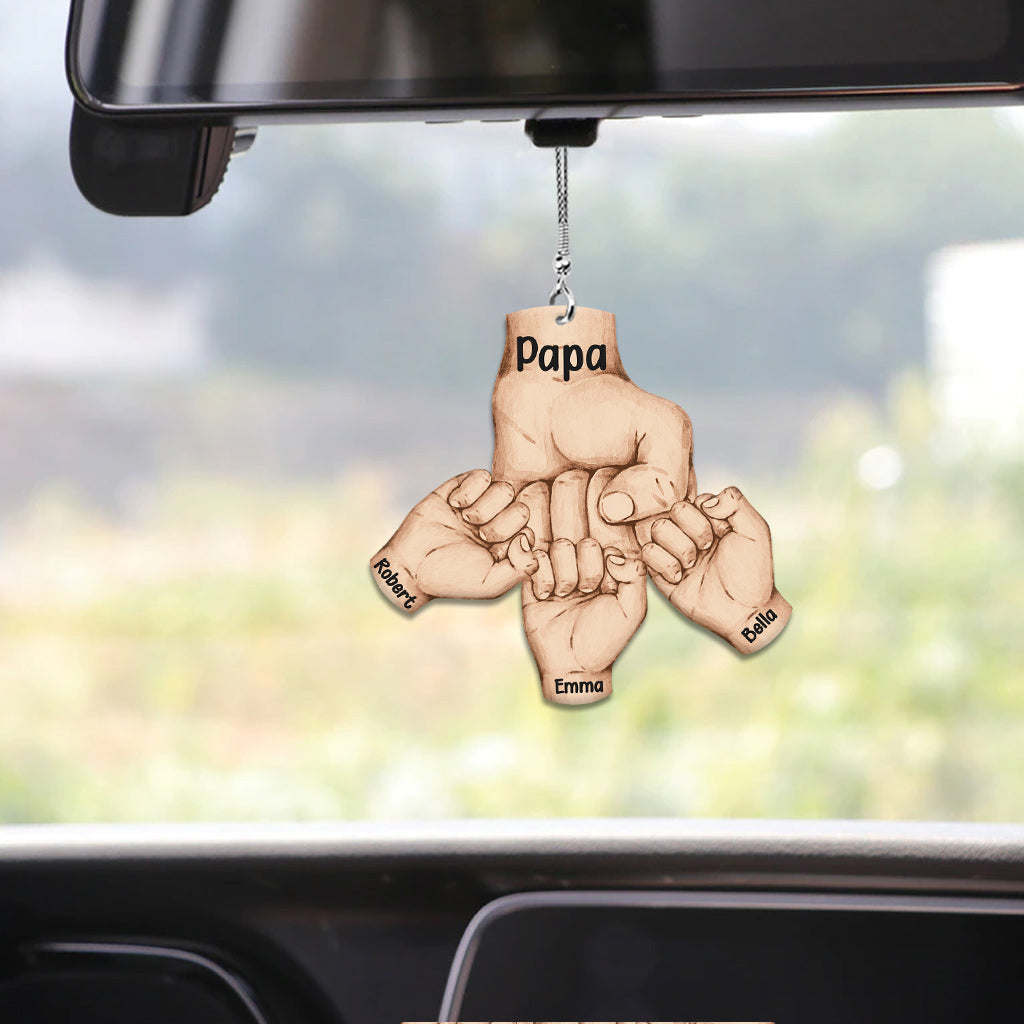 Fist Bump - Personalized Father Custom Shaped Car Ornament