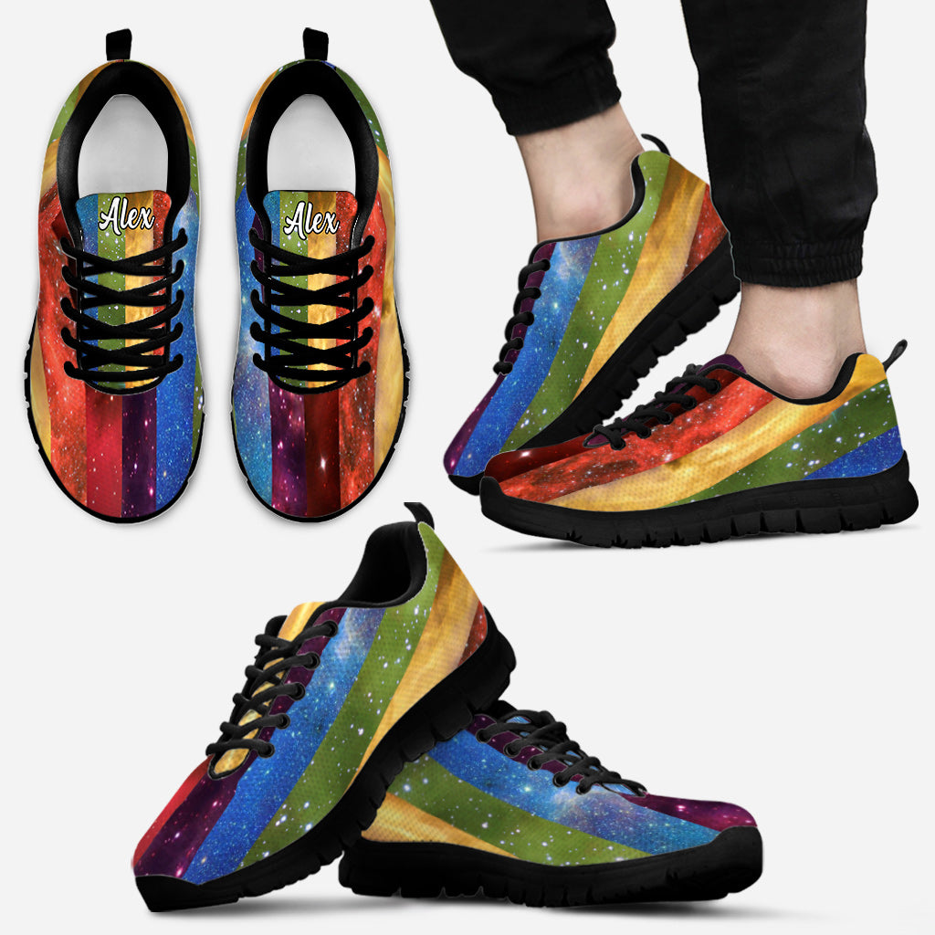 Pride Rainbow Galaxy - Personalized LGBT Support Sneakers